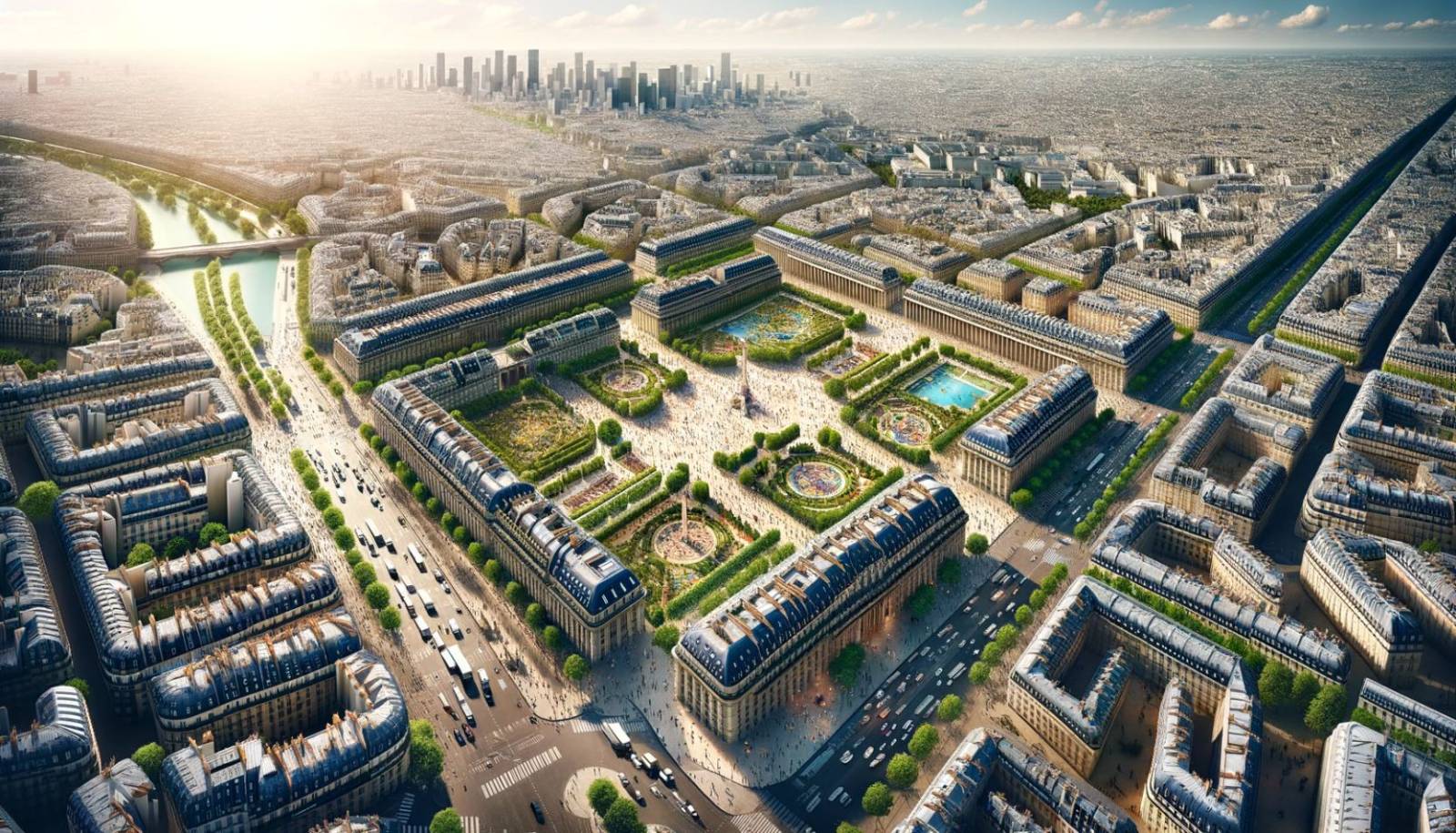 vue du ciel de Paris - topographie