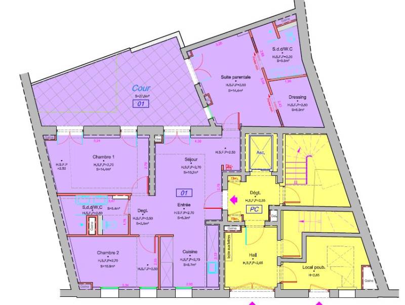 plan d'intérieur rdc mise en copropriété à Neuilly-sur-seine par GEO-VISION géomètres