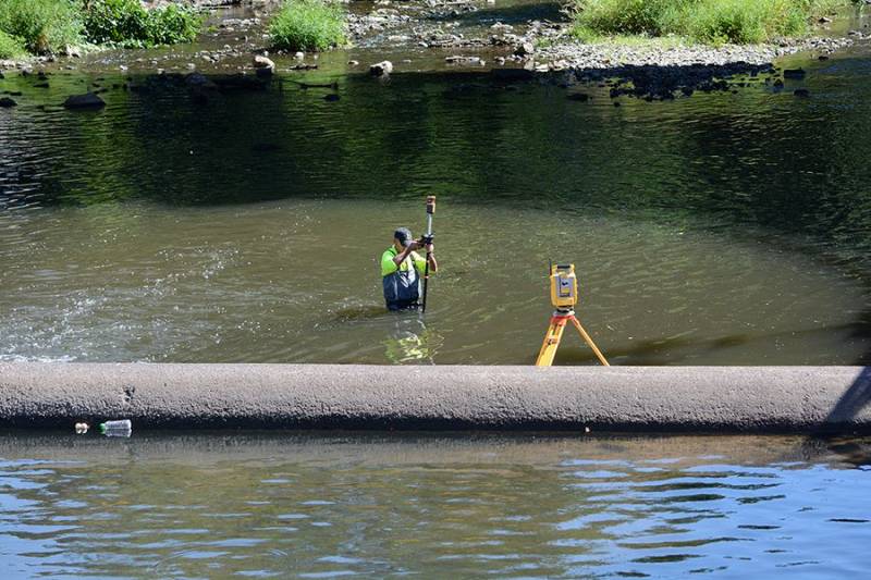 relevé d'un fleuve par GEO-VISION géomètres