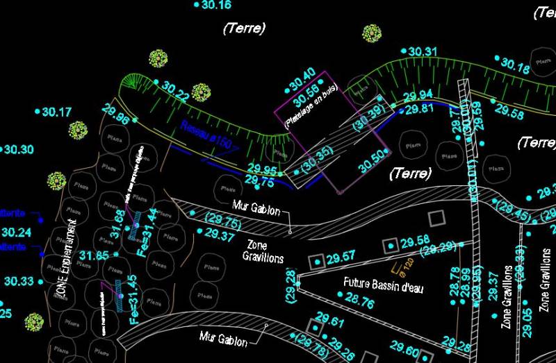 Plan de récolement bassin