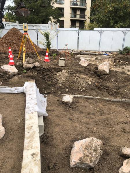 Réalisation du plan de récolement d'un bassin écologique à Levallois-Perret proche de Paris